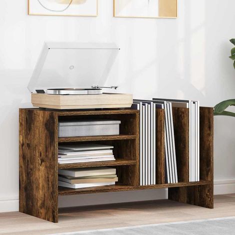 Mueble para discos de vinilo Roble ahumado 78.5 x 35 x 45 cm