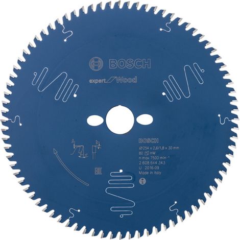 Bosch Accessories Expert for Wood 2608644343 Kreissägeblatt 254 x 30 x 1.8 mm Zähneanzahl: 80 1 St.