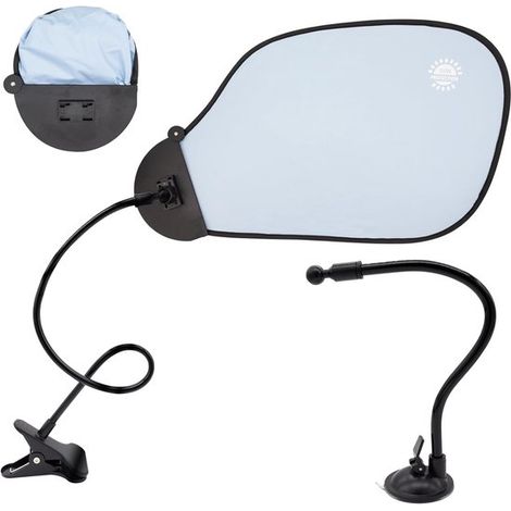 Pare-soleil pour voiture et ordinateur portable - avec clips flexibles et ventouses - pliable pour un rangement facile - protection solaire et ombrage - convient au bureau et à la voiture - bloque eff (1/5)