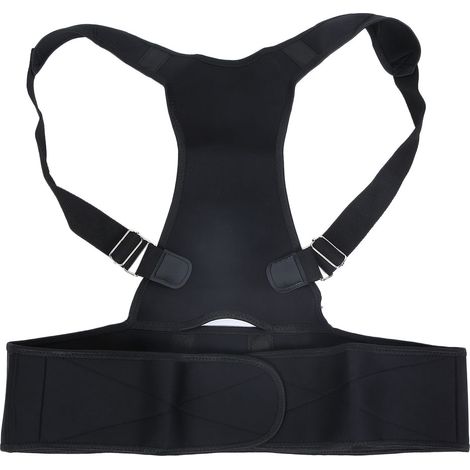 Correcteur de posture homme femme ceinture dorsale épaules redressement dos noir XL (1/5)