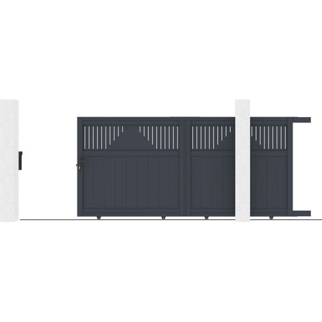 Portail coulissant aluminium 300x140 cm anthracite motorisable (1/5)