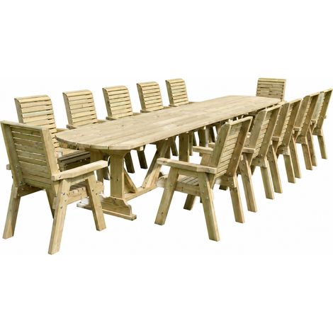 Ergo Large 12 Seater Set 12XC 4M Table - L250 x W120 x H103 cm - Partially Assembled