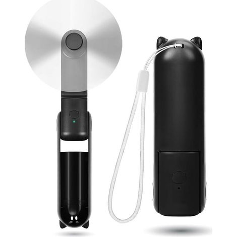 Mini Ventilateur- 3 vitesses [9-15 Heures de Fonctionnement], Ventilateur USB Portable (Noir) (1/5)