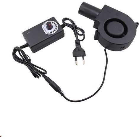 Ventilateur Turbine ,Ventilateur Radial Réglable avec Variateur de Vitesse et Sortie d'air, pour Cheminées, Pique Niques, Camping, Barbecues, Climatisation et Ventilation (1/4)