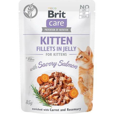 Brit Care Nassfutter für Kitten Junior Lachs-Huhn in Gelee 85g