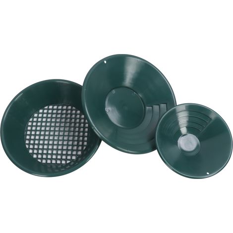 Kit de 3 batées à orpaillage en plastique ABS, outils de prospection d'or ronds et manuels (1/5)