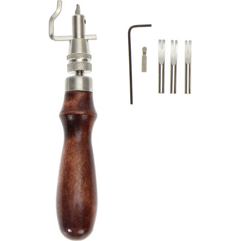 5 in1 Pro Leder Craft Edge Press Kit Einstellbare Leathercraft Pro Stitching Groover Crease Leder Werkzeuge Leder Handwerk Werkzeug