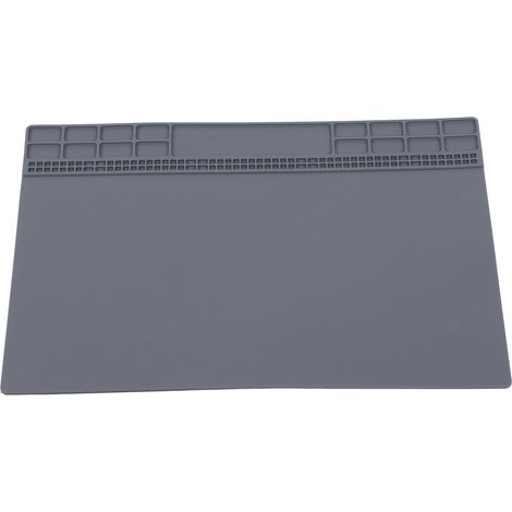 Reparaturmatte, hitzebeständig, magnetisch, Silikon, für Computer, Handy, Lötstation, Werkzeugunterlage, 350 x 250 x 4 mm, Grau (1/5)