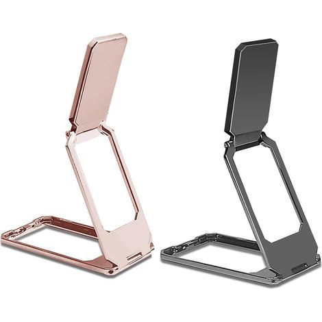 Set di 2 supporti magnetici in metallo ultrasottili, pieghevoli e girevoli a 360° per smartphone e tablet (con supporto magnetico universale per auto incluso). (1/5)