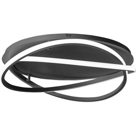 Plafonnier Atia P/M Aluminium Noir Led 50W 2600Lm 3000K Gradable Phase Cut And Push - Gealuce (1/3)