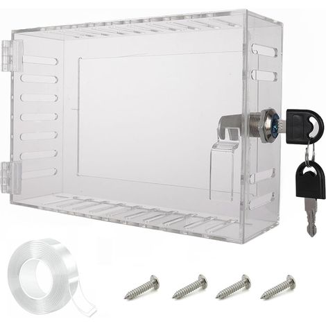 Boîtier de verrouillage pour thermostat avec clé, couvercle transparent pour thermostat de 16,5 x 10,2 cm (1/5)