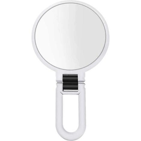 Specchio ingranditore 15x, pieghevole, portatile, a doppia faccia, da tavolo, da viaggio, per il trucco. (1/4)