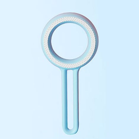 Brosse d'épilation pour animaux de compagnieGrattoir à poils de chat et de chienNettoyant pour poils de chienProduits pour animaux de compagniePeigne à poils de chat double face, rond,bleu (1/5)