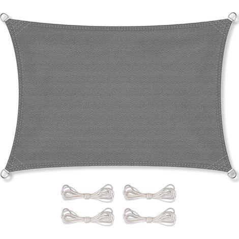 CelinaSun Voile d'ombragePare-Soleil Jardin Balcon Polyéthylène HDPE Respirant Rectangle 2 x 5 m Anthracite (1/5)