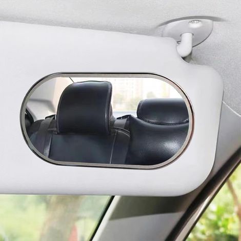 Tragbarer, selbstklebender Auto-Schminkspiegel aus Edelstahl – Oval