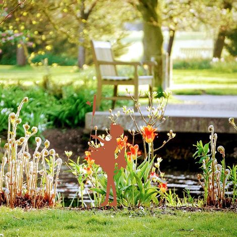 Dekorative Metall-Gartenstecker, Feensilhouette, Frühlingsdekoration für den Garten (1/5)