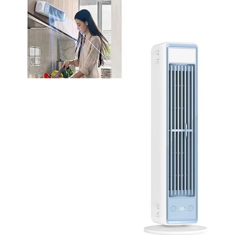 Ventilateur portable, ventilateur tour de bureau silencieux, ventilateur mural, vitesse réglable, idéal pour rafraîchir la maison – parfait pour les chambres et les balcons (1/5)