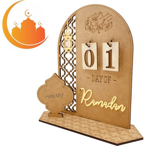 Calendrier De Compte À Rebours Du Ramadan,Calendrier De L'Avent Ramadan En Bois,Décoration En Bois 2023 Pour Maison,30 Jours Jusqu'à L'Aïd,cadeau Du Ramadan Pour Enfants,décor Du Ramadan Et De L'Aïd (1/5)