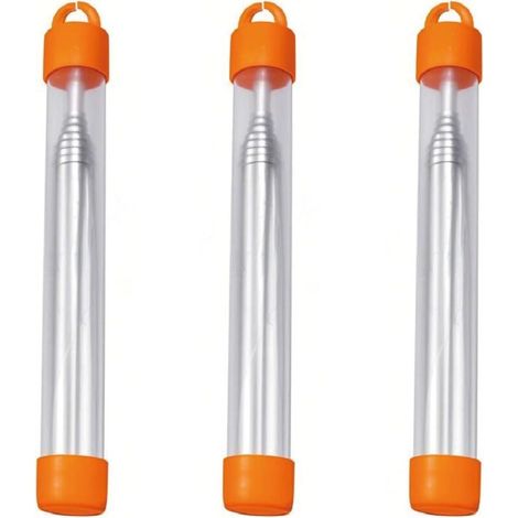(Lot De 3) Tube Soufflet Cheminée Portable pour Feu De Camp, Professionnel en Acier Inoxydable Télescopique 9.3mm, Barbecue, Survie en Plein Air (1/5)