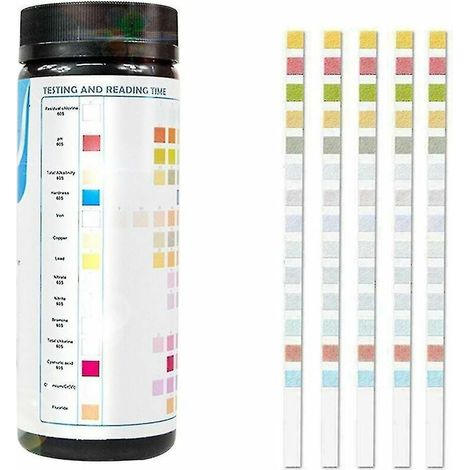 Kit de análisis de agua potable 14 en 1: prueba de calidad del agua de pozo y grifo – 50/100 piezas – 50 piezas (1/4)