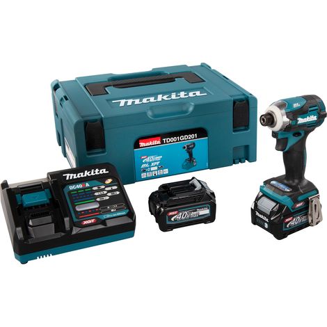 Makita – Visseuse à chocs 40V max 220 Nm – Moteur Brushless – 2 batteries 2,5 Ah – Chargeur rapide – Technologie XPT