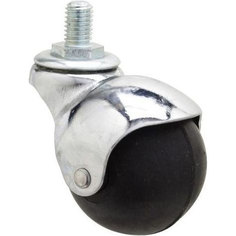 1 roue domestique, caoutchouc noir, diamètre 40 mm, tige filetée M8, pour meubles et équipements légers