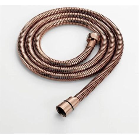 QORVA-Tuyau de douche en acier inoxydable 1 m/1,5 m, flexible et épais, couleur or rose, antidéflagrant, accessoires de salle de bain (taille : 150 cm) (1/4)