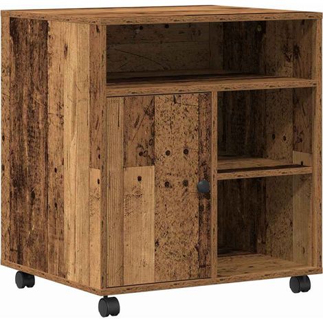 Support d'imprimante avec stockage Bois ancien 60 x 50 x 67 cm