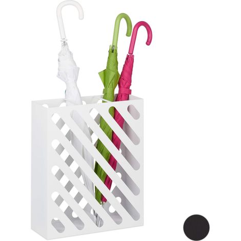 Parapluie XL, Porte-Cannes rectangulaire, Acier, Portable, 48 x 40 x 15 cm, Blanc, Weiß (1/5)