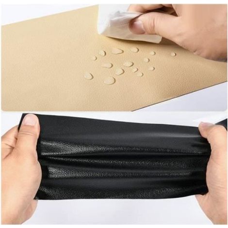 Réparateur de cuir auto-adhésif pour réparation de canapé découpable (50x137cm) (Noir) (1/4)