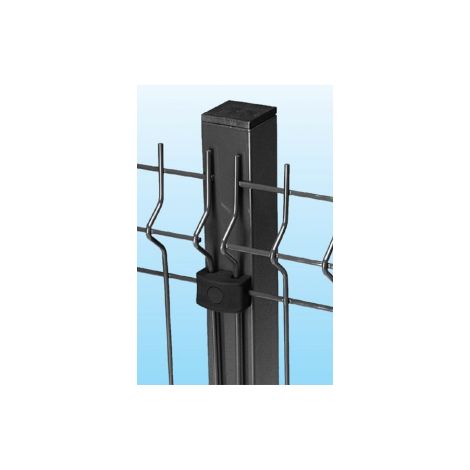 Palo Tubolare Quadro Antracite 50X50 mm -  Altezza Palo 130 cm - Completo di 3 Piastrine per Fissaggio