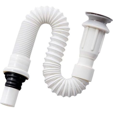 Flexible sink drain hose, extendable from 40 to 80 cm, space-saving design. (1/4)
