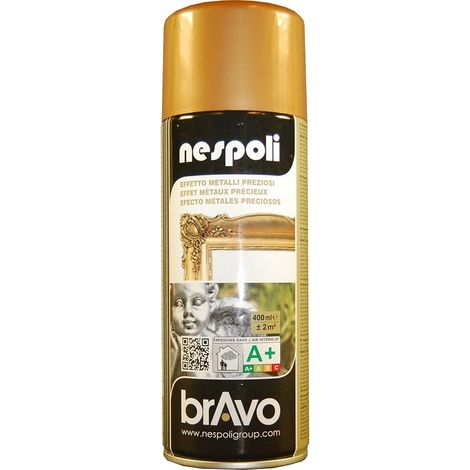 Peinture Aérosol Effet Métaux Précieux NESPOLI - Or antique (180029) 0,4 L