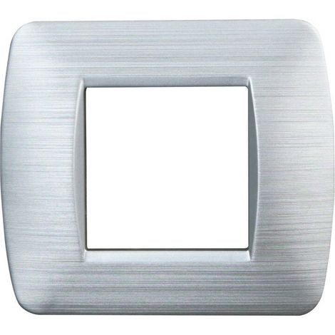 PLACCHE SATINATE COMPATIBILI LIVING INTERNATIONAL LIGHT TECH 2 3 4 6 MODULI 220V Silver,2 moduli (1/3)