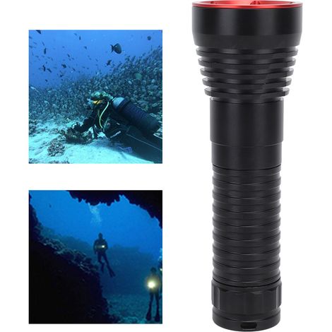 Lampe torche de plongée LED 5000K 2000LM, étanche IPX8, éclairage sous-marin professionnel pour une portée jusqu'à 100 mètres (1/5)