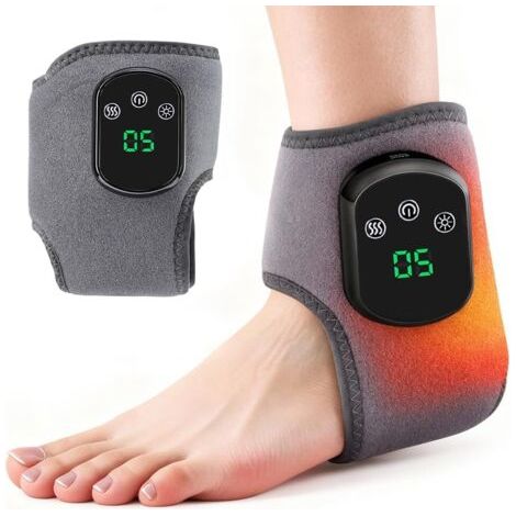 3 En 1 Masseur de Pieds Électrique, Massage Pieds avec 3 Modes de Vibration et 5 Niveaux de Chauffageé, Portable Masseur de Cheville, Masseur Pieds Sans Fil pour Cheville (1 Pct) (1/5)