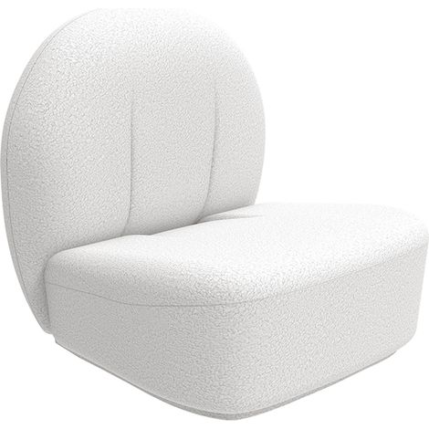 Fauteuil design En Bouclette Fausse Fourrure Tapissée - Boucles Blanches - Loraine Blanc (1/5)