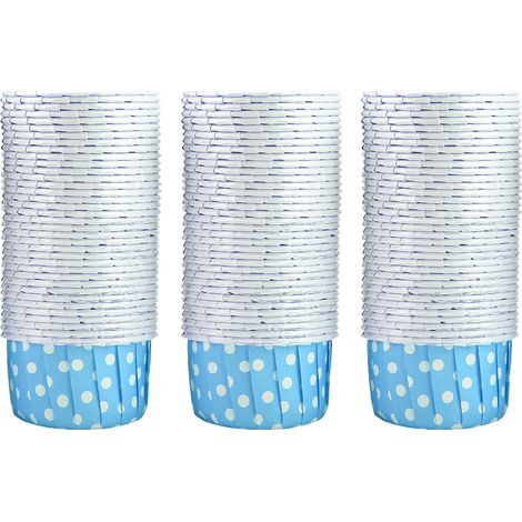 100 Caissettes à Muffins en Papier Bleu, Moules à Cupcakes Ronds pour Pâtisserie, Idéal pour Mariage ou Maison