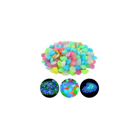 200 Pcs (Multicolore) Pierre Lumineuse, Galet Lumineux Cailloux Artificiels Pierres Décoratives dans la Nuit pour Jardin Extérieur Aquarium Passerelles Piscine Chemin Pelouse Cour