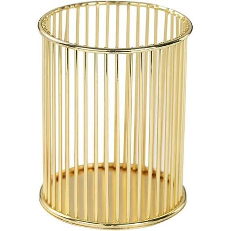 1 Porte-stylo, métal doré, organisateur de bureau résistant, design moderne, pour espace de travail ou bureau