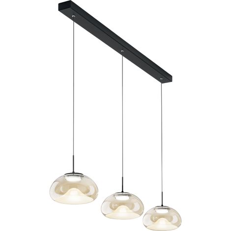 BRENA SOSPENSIONE COGNAC 3 LUCI LINEARE A LED CCT 2700K - 3000K - 4000K- 30W - 3240 lm DIMMERABILE A STEP (1/4)