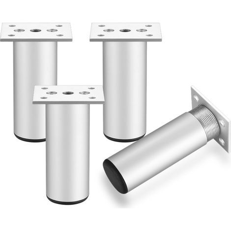 4 Pièces Pieds de Meubles, 12 cm Pied Meuble, Pied de Table, Pieds Armoire en Méta Alliage Aluminiuml, Jambes de Table, Pied pour Meuble Canapé Placard Armoires Cuisine (1/4)
