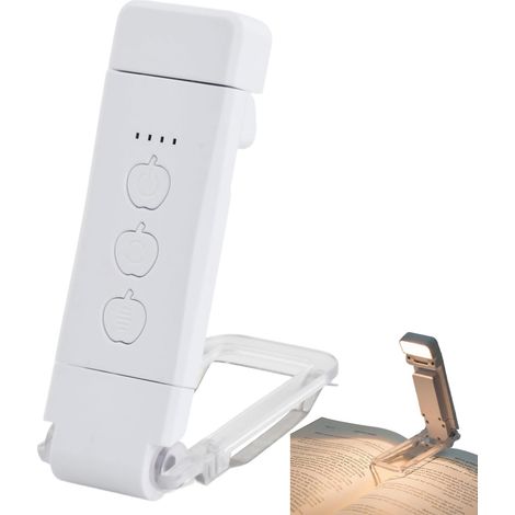 Lampe de Lecture Rechargeable USB, Liseuse Lampe avec Clip pour Lire Dans le Lit, 3 Couleurs Protection des Yeux & 5 Luminosités Réglables en Continu, Cadeaux pour Lecteurs de Livres