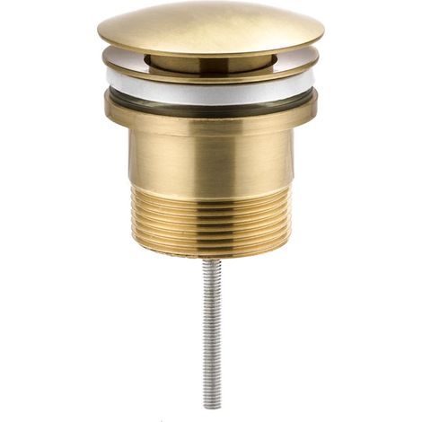 Unslotted Free Flow Basin Waste Brushed Brass