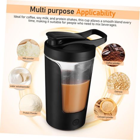 Tazza automescolante ricaricabile, shaker portatile per proteine e miscelatore per bevande, agitazione automatica per caffè, latte e frullati (1/4)