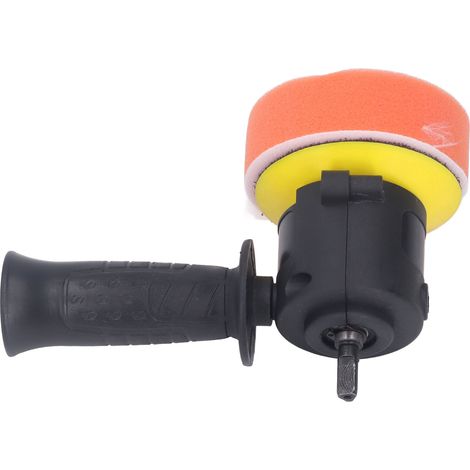Adaptateur perceuse visseuse vers polisseuse excentrique set accessoires lustrage cire auto entretien aluminium noir jaune orange (1/5)