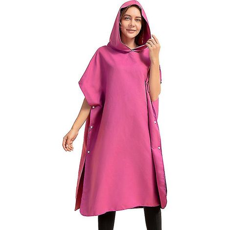 Cape de plage séchage rapide en microfibre, peignoir de bain absorbant pour piscine, robe de change imperméable, serviette de baignade légère, idéale homme femme enfant, usage extérieur (1/5)