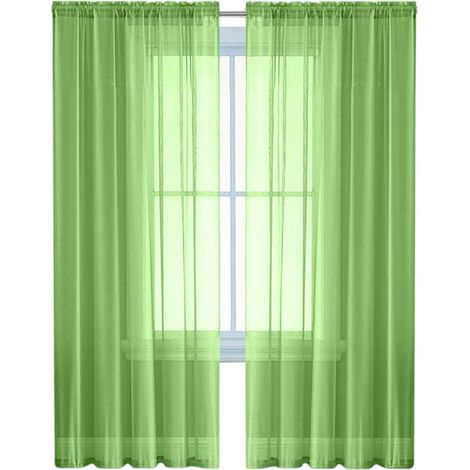 Rideau Voile - 2 Panneaux - Pochette Pour Tringle Intégrée - Translucide - Pour Salon Chambre - 99 x 130 cm (1/5)