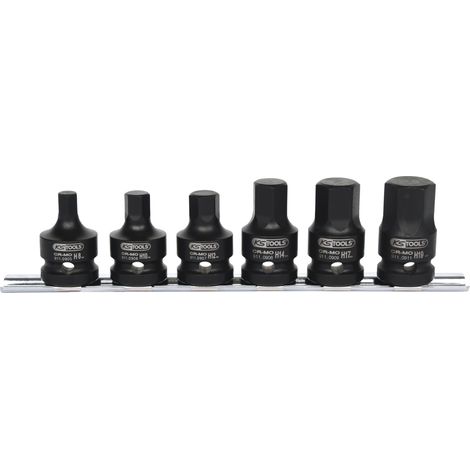 KS Tools - Jeu de 6 douilles tournevis à chocs 6 pans 1/2’’, 8-10-12-14-17-19 mm - 515.1102 (1/2)