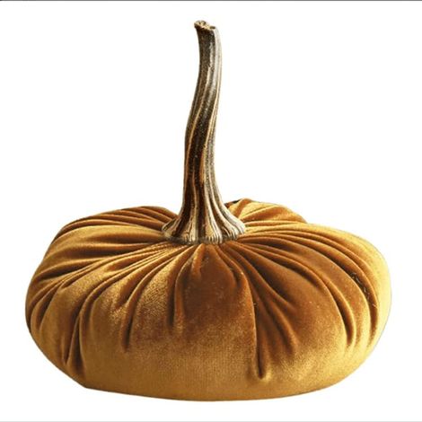 Coussin 3D citrouille en peluche dorée, 15 cm, oreiller décoratif Halloween moelleux, housse pour canapé, lit, chambre, coussin de siège souple, décoration automne, 1 pièce (1/5)